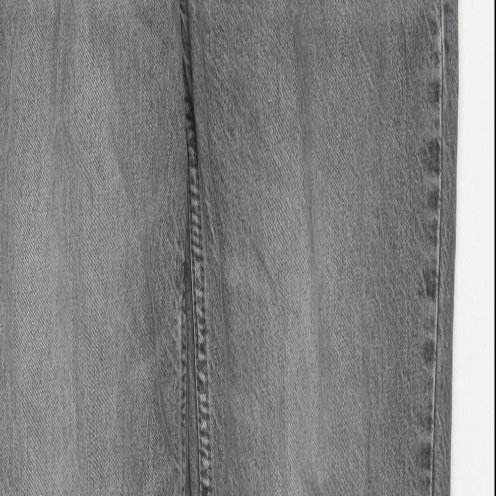 Pull&Bear Womens Grey Cotton Mom Jeans Size 8 L32 in Regular Zip