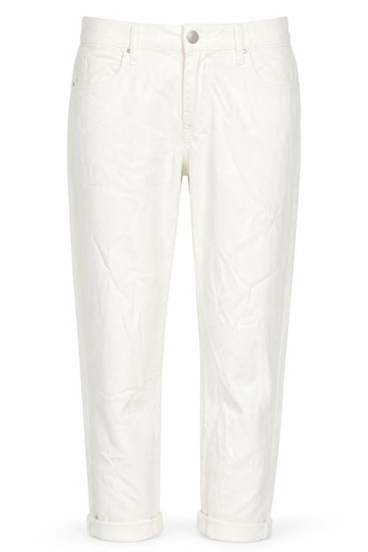Marks and Spencer Womens White Cotton Tapered Jeans Size 12 L24 in Regular Zip