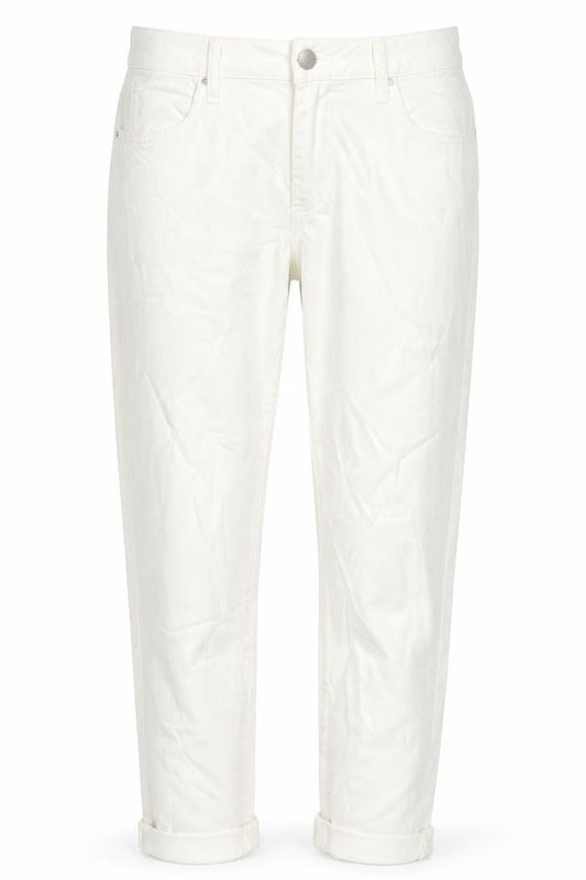 Marks and Spencer Womens White Cotton Tapered Jeans Size 12 L24 in Regular Zip