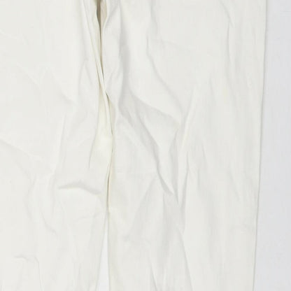 Marks and Spencer Womens White Cotton Tapered Jeans Size 12 L24 in Regular Zip