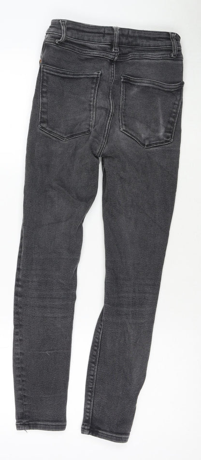 Zara Womens Grey Polyester Blend Skinny Jeans Size 8 L25 in Regular Zip