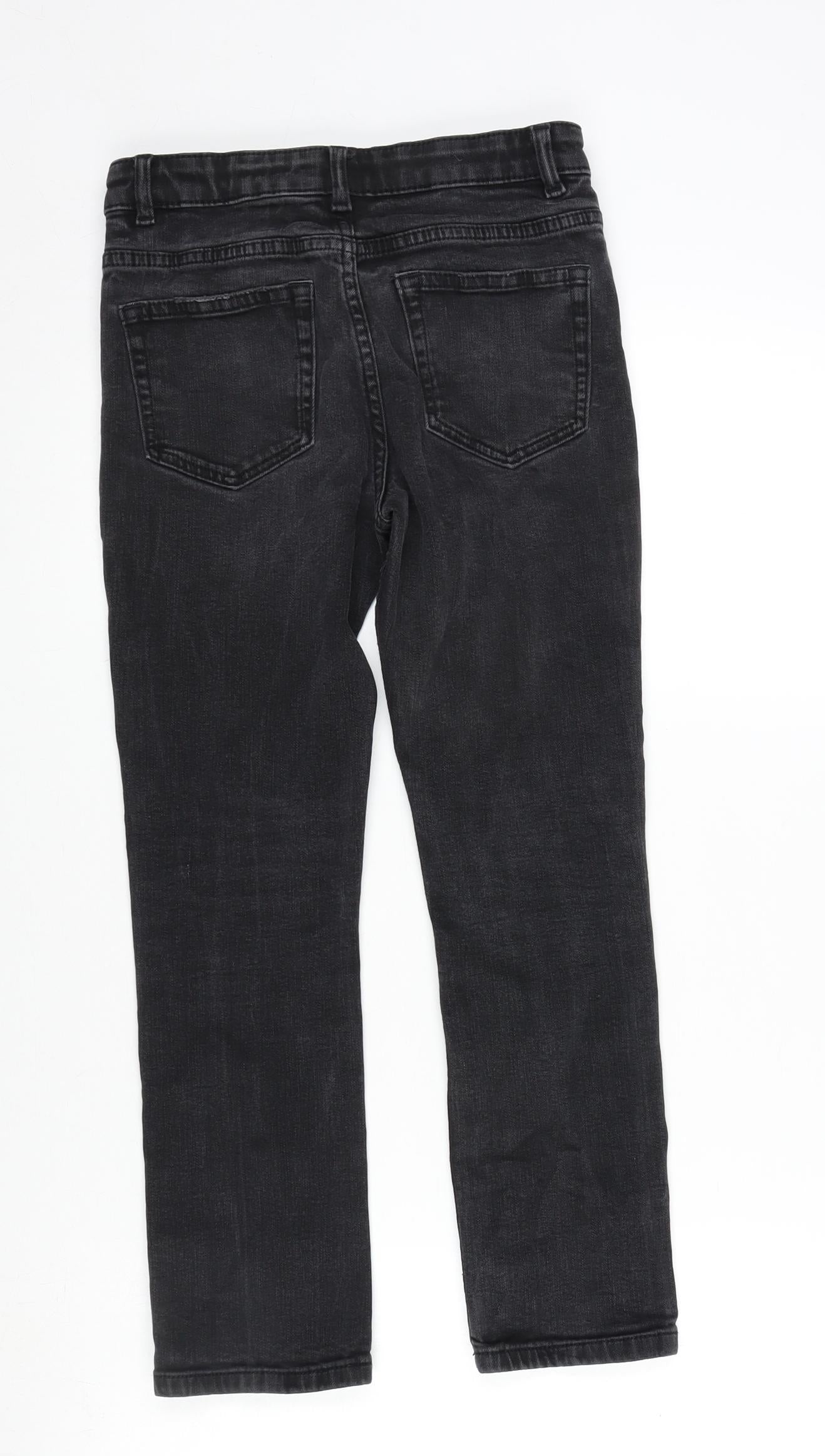 The Jones Girls Grey Cotton Straight Jeans Size 10-11 Years L23 in Regular Zip