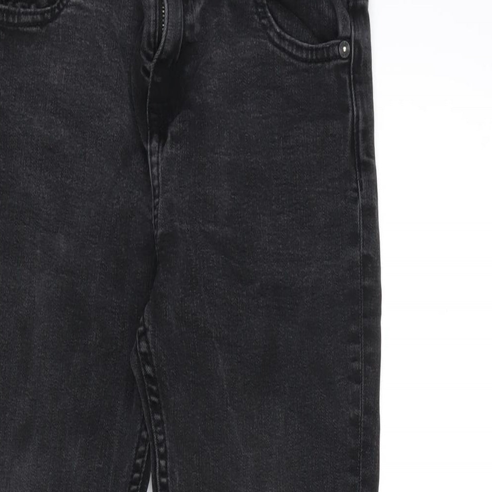 The Jones Girls Grey Cotton Straight Jeans Size 10-11 Years L23 in Regular Zip