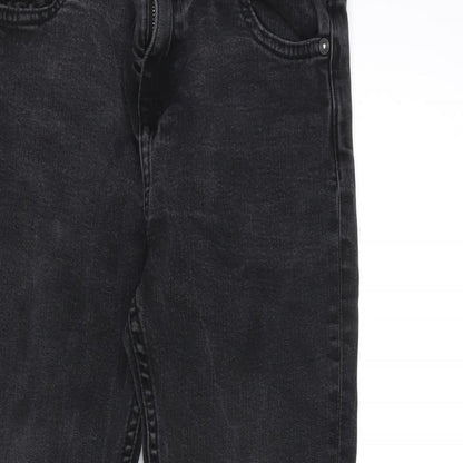 The Jones Girls Grey Cotton Straight Jeans Size 10-11 Years L23 in Regular Zip