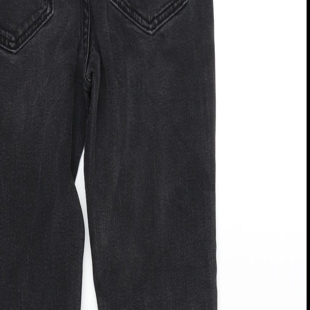 The Jones Girls Grey Cotton Straight Jeans Size 10-11 Years L23 in Regular Zip