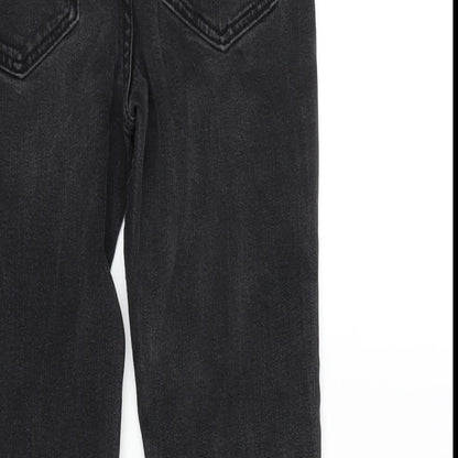 The Jones Girls Grey Cotton Straight Jeans Size 10-11 Years L23 in Regular Zip