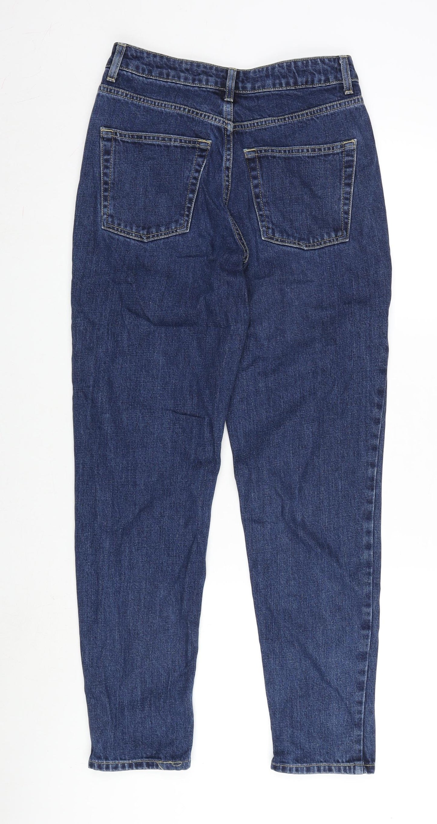 Topshop Womens Blue Cotton Straight Jeans Size 26 in L32 in Regular Zip
