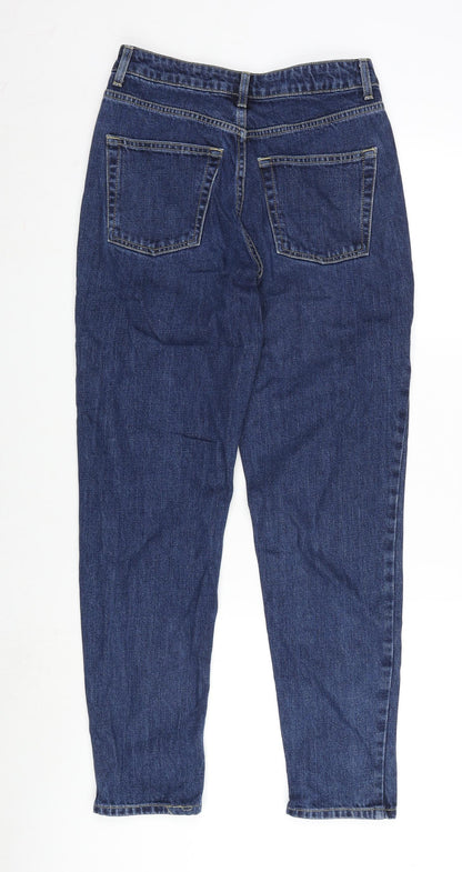 Topshop Womens Blue Cotton Straight Jeans Size 26 in L32 in Regular Zip