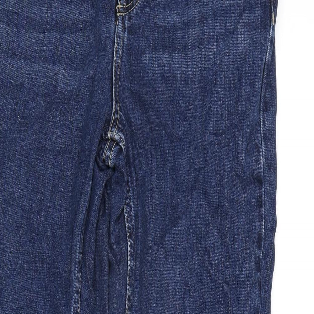 Topshop Womens Blue Cotton Straight Jeans Size 26 in L32 in Regular Zip