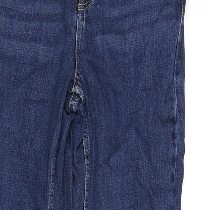 Topshop Womens Blue Cotton Straight Jeans Size 26 in L32 in Regular Zip