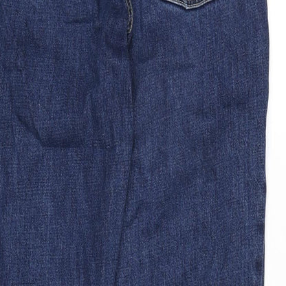 Topshop Womens Blue Cotton Straight Jeans Size 26 in L32 in Regular Zip