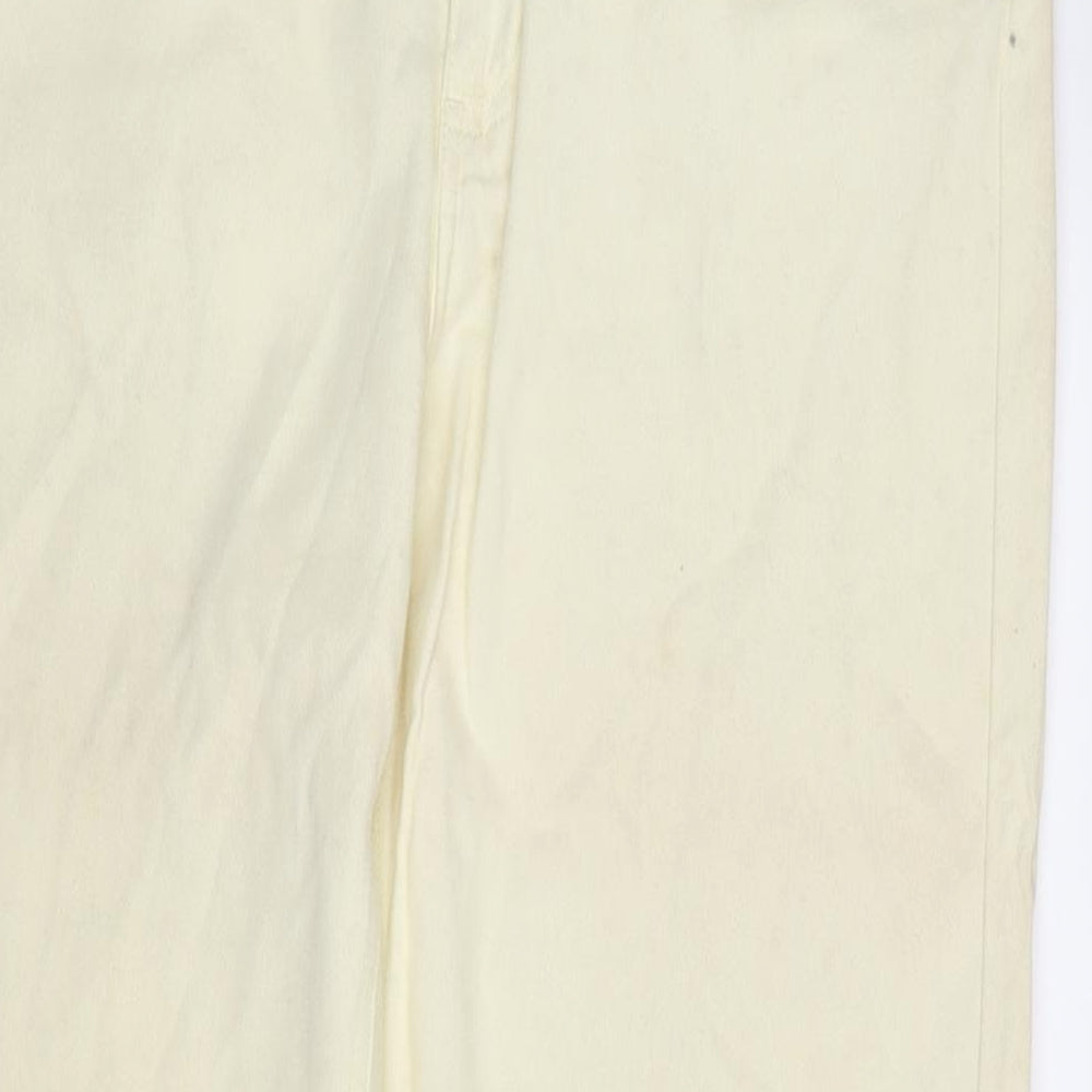 Liz Claiborne Womens Ivory Cotton Straight Jeans Size 12 L31 in Regular Zip