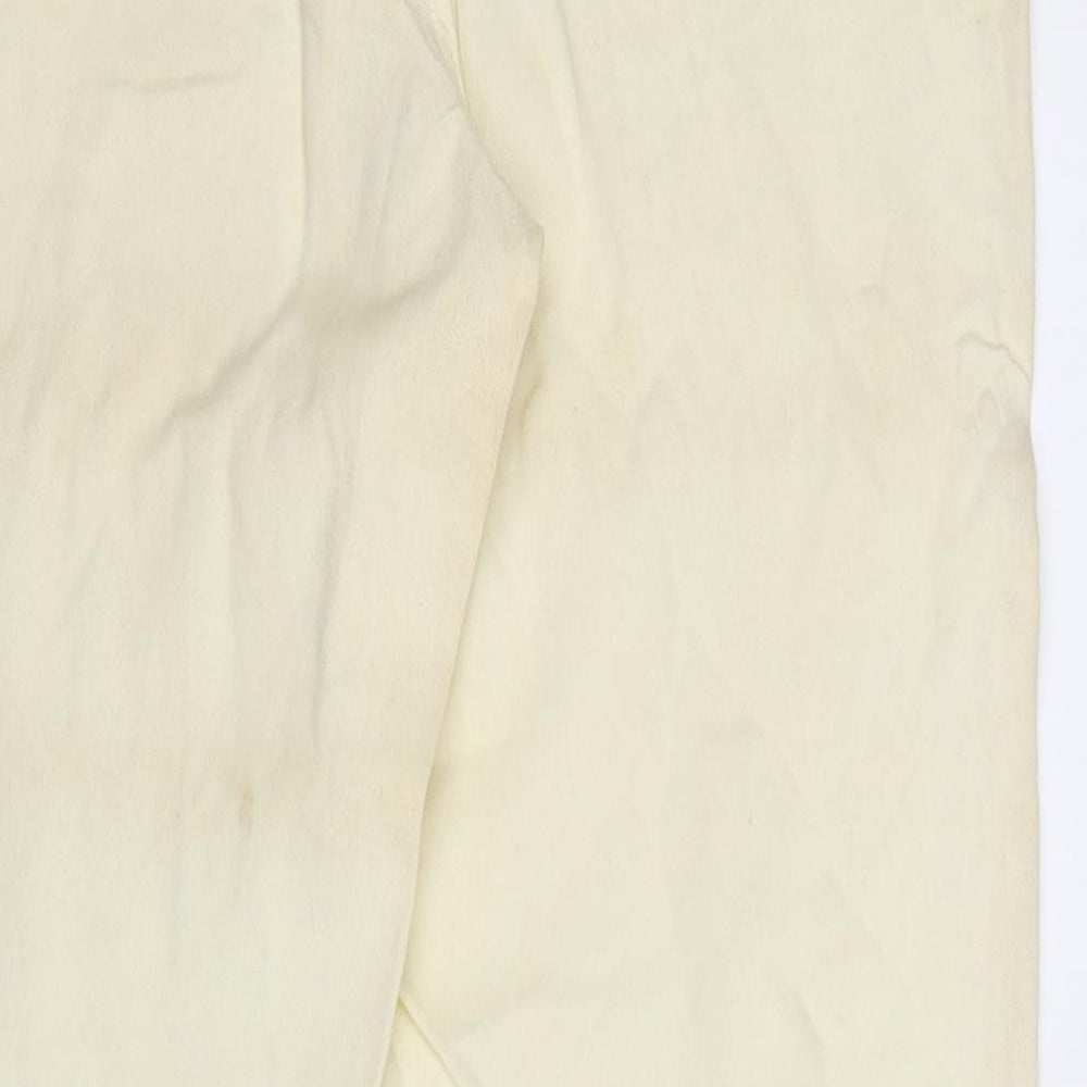 Liz Claiborne Womens Ivory Cotton Straight Jeans Size 12 L31 in Regular Zip