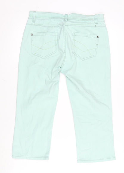 H&M Womens Grey Cotton Blend Straight Jeans Size 8 L29 in Regular Zip