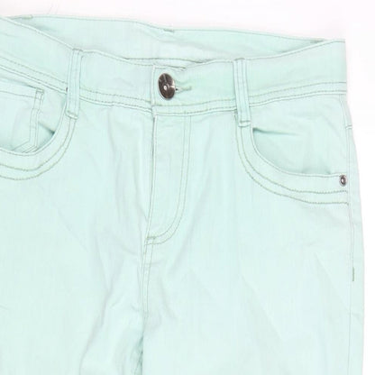 H&M Womens Grey Cotton Blend Straight Jeans Size 8 L29 in Regular Zip