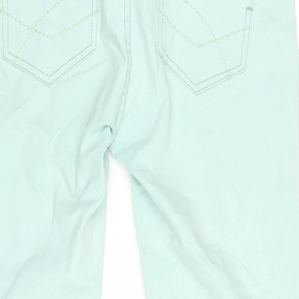 H&M Womens Grey Cotton Blend Straight Jeans Size 8 L29 in Regular Zip