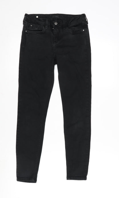 River Island Womens Black Cotton Blend Straight Jeans Size 8 L25 in Regular