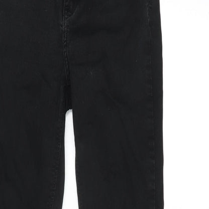 River Island Womens Black Cotton Blend Straight Jeans Size 8 L25 in Regular
