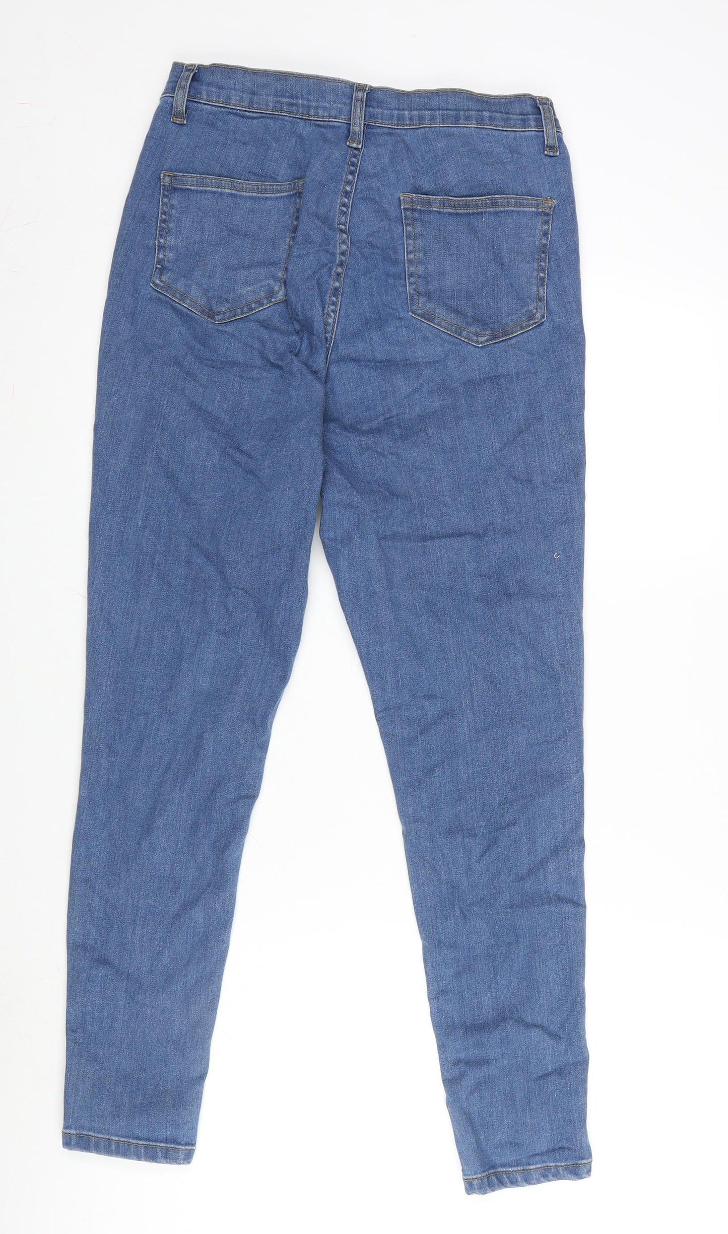 Dont think Twice Womens Blue Cotton Tapered Jeans Size 12 L28 in Regular Zip