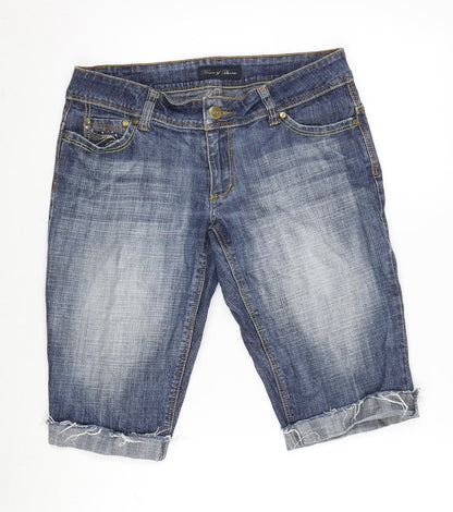 House of Denim Womens Blue Cotton Blend Cropped Jeans Size 34 in Regular Zip