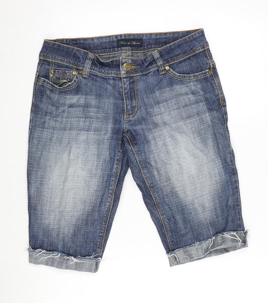 House of Denim Womens Blue Cotton Blend Cropped Jeans Size 34 in Regular Zip