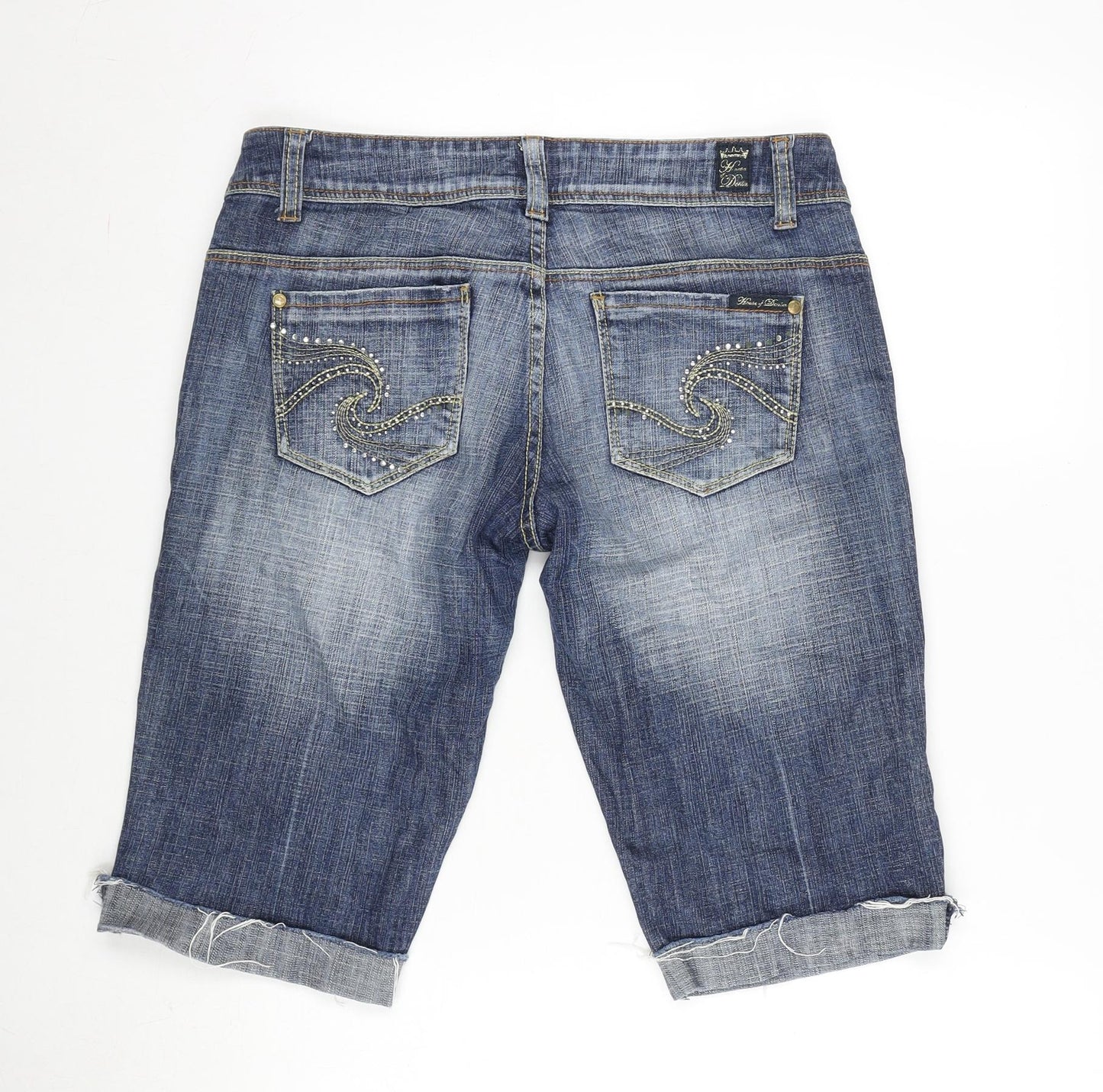 House of Denim Womens Blue Cotton Blend Cropped Jeans Size 34 in Regular Zip