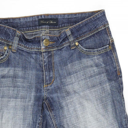 House of Denim Womens Blue Cotton Blend Cropped Jeans Size 34 in Regular Zip