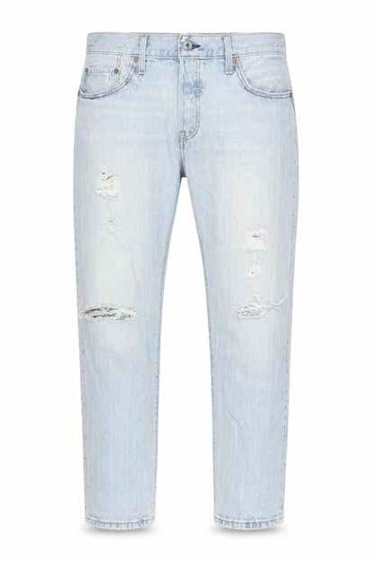 Levi's Mens Blue Cotton Straight Jeans Size 31 in L32 in Regular Button - 501