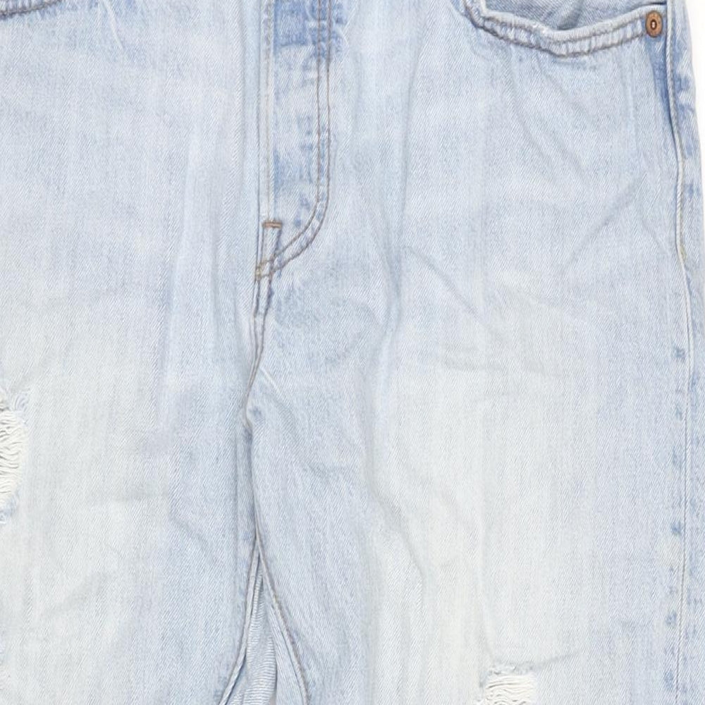 Levi's Mens Blue Cotton Straight Jeans Size 31 in L32 in Regular Button - 501