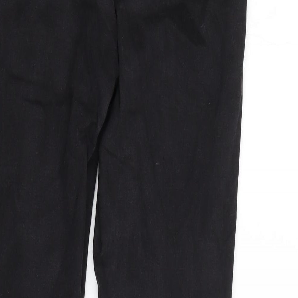 Denim & Co. Womens Black Cotton Blend Straight Jeans Size 12 L31 in Regular Zip