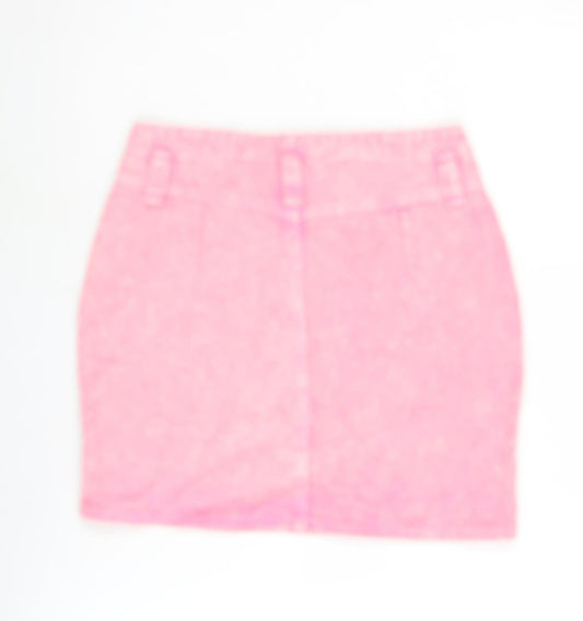 Nasty Gal Womens Pink Cotton Bandage Skirt Size 8 Zip