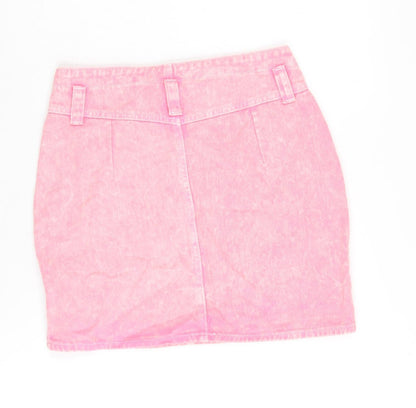 Nasty Gal Womens Pink Cotton Bandage Skirt Size 8 Zip