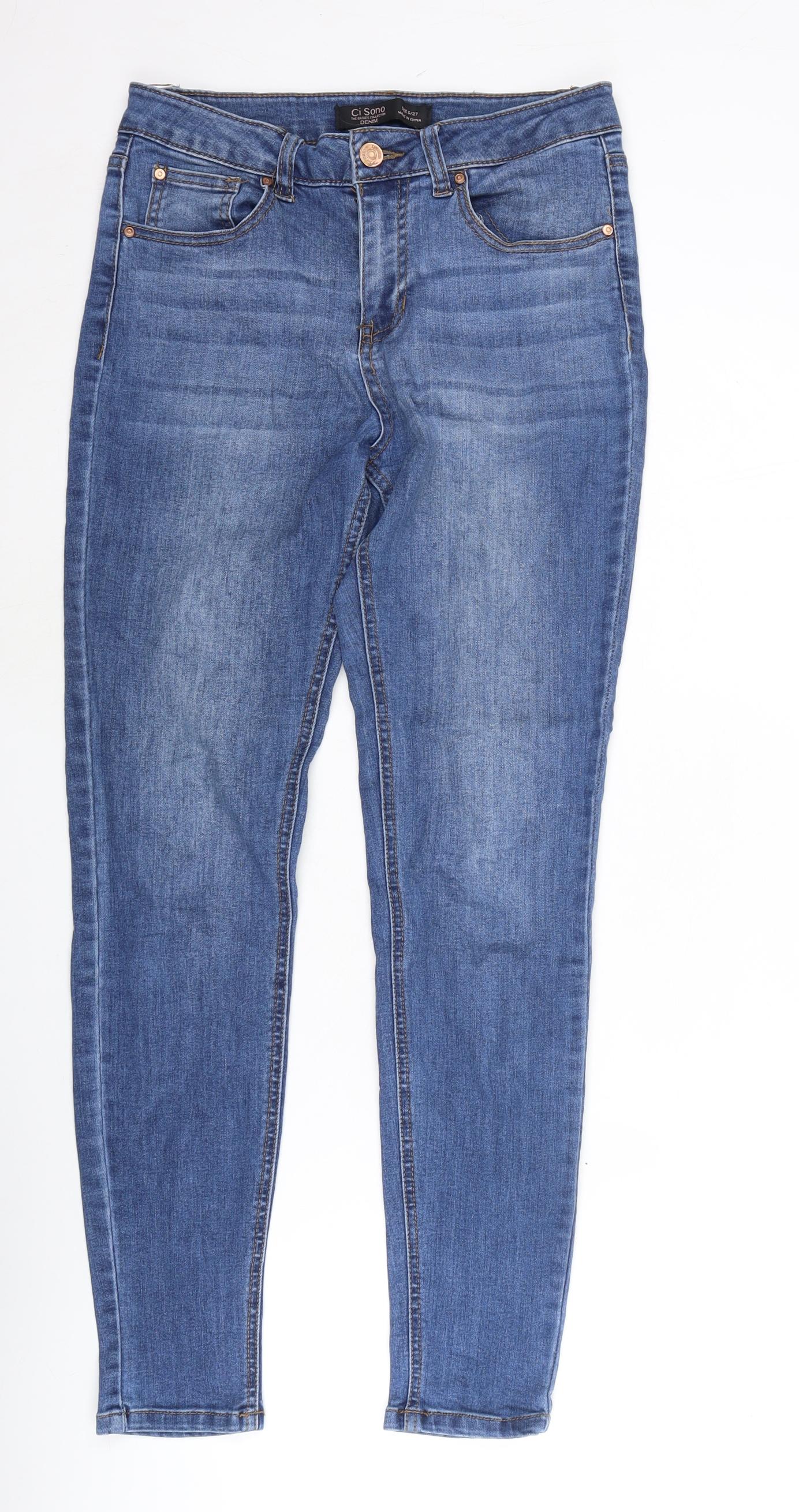 CI SONO Womens Blue Cotton Blend Skinny Jeans Size 28 in L28 in Regular Zip