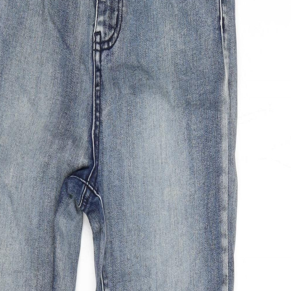 Missguided Womens Blue Cotton Blend Straight Jeans Size 8 L26 in Regular Zip