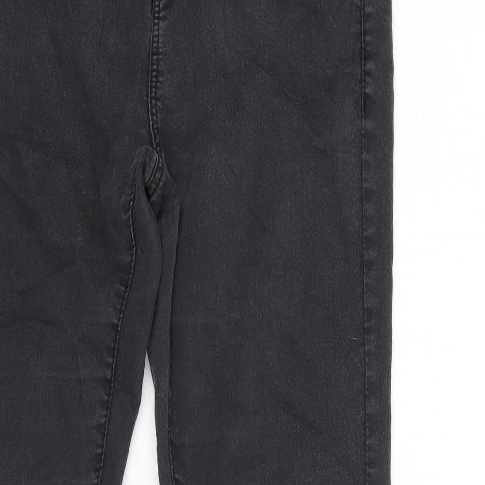 Topshop Womens Grey Cotton Blend Straight Jeans Size 30 in L32 in Regular Zip