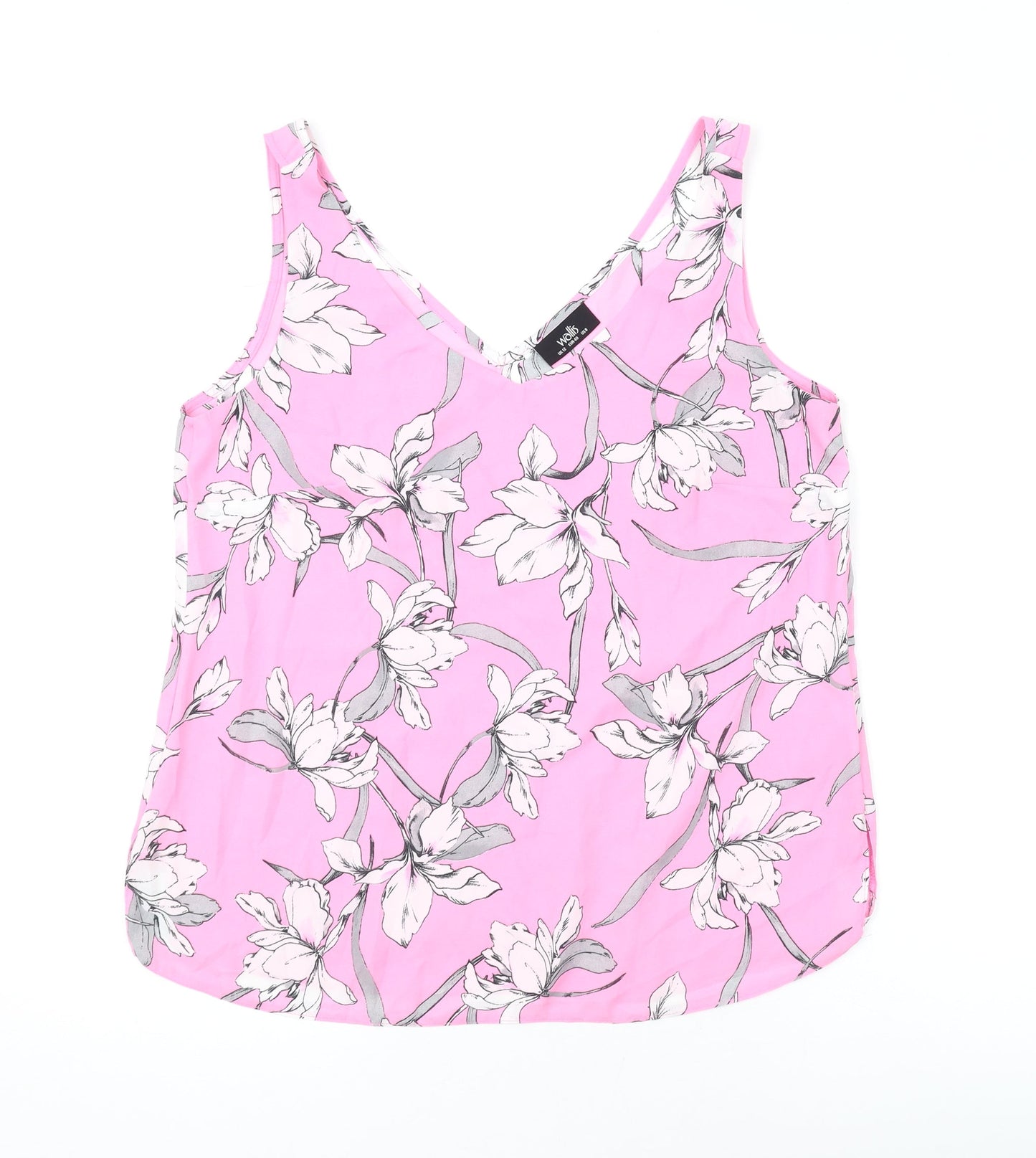 Womens UK Size 12 Wallis Pink Basic Tank