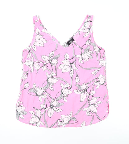 Womens UK Size 12 Wallis Pink Basic Tank