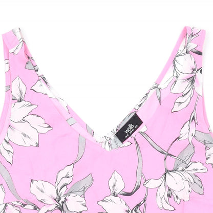 Womens UK Size 12 Wallis Pink Basic Tank