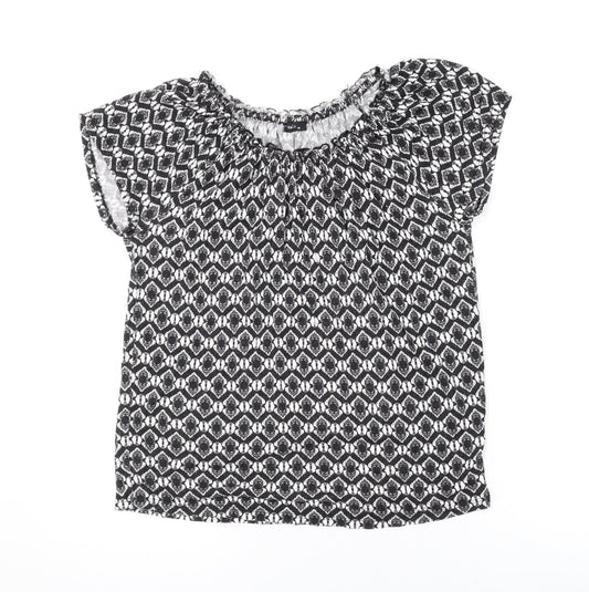 Womens UK Size 14 M&Co Black Basic Blouse