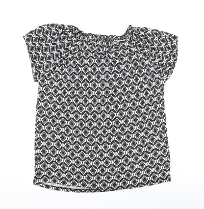 Womens UK Size 14 M&Co Black Basic Blouse