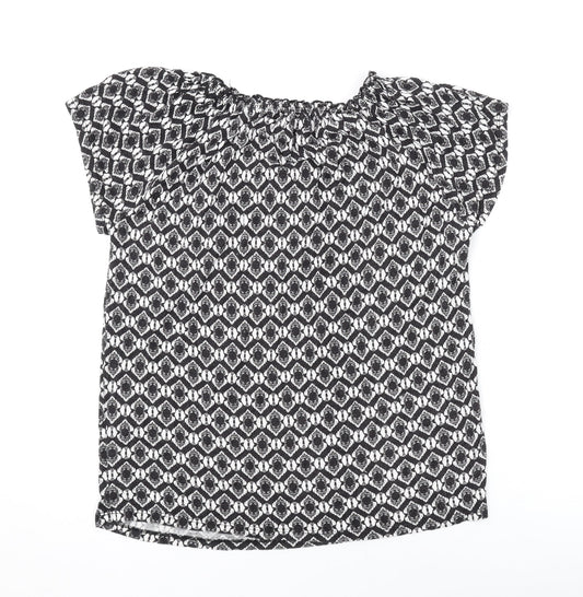 Womens UK Size 14 M&Co Black Basic Blouse