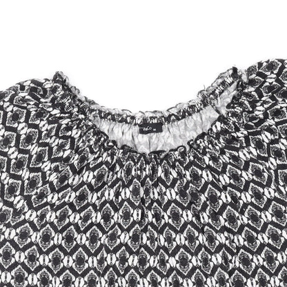 Womens UK Size 14 M&Co Black Basic Blouse