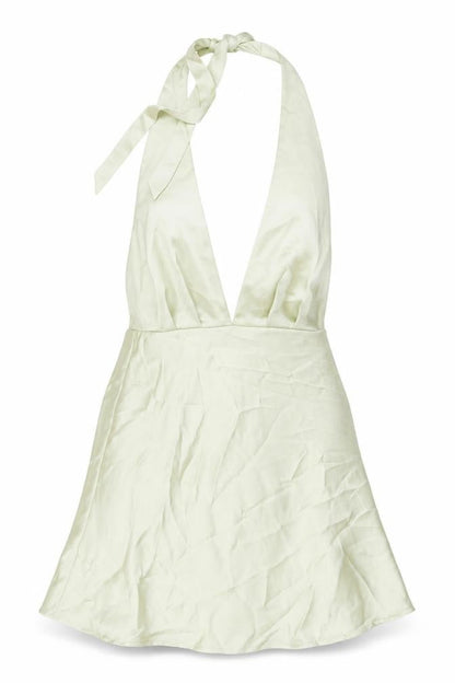 Zara Womens Green Polyester Mini Size M Halter Zip