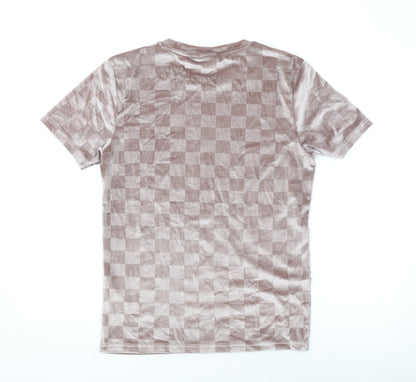 Icono Womens Pink Polyester Basic T-Shirt Size S Round Neck