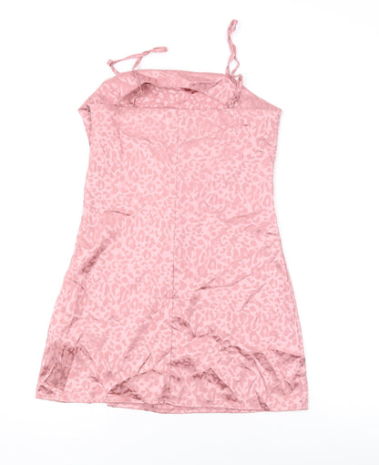Cotton:On Womens Pink Animal Print Polyester Mini Size XS Square Neck Zip