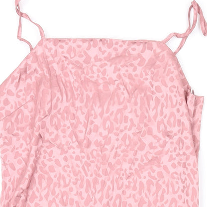 Cotton:On Womens Pink Animal Print Polyester Mini Size XS Square Neck Zip