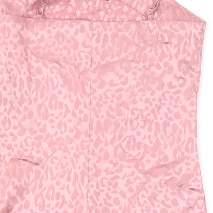 Cotton:On Womens Pink Animal Print Polyester Mini Size XS Square Neck Zip
