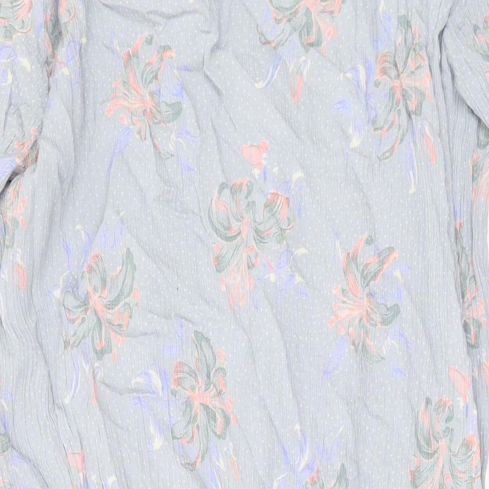 Something Special Womens Blue Floral Viscose A-Line Size 16 Round Neck Zip