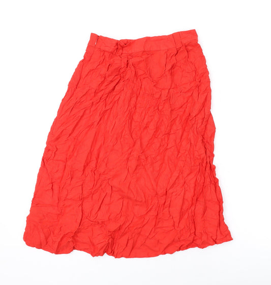 FOREVER 21 Womens Red Rayon Swing Skirt Size 12 Zip
