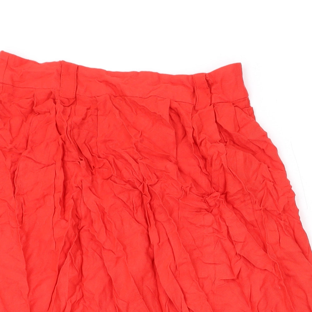 FOREVER 21 Womens Red Rayon Swing Skirt Size 12 Zip